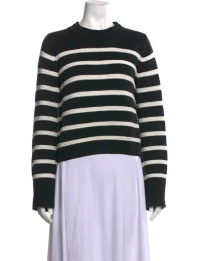 Pre-owned La Ligne Striped Crew Neck Sweater In Black