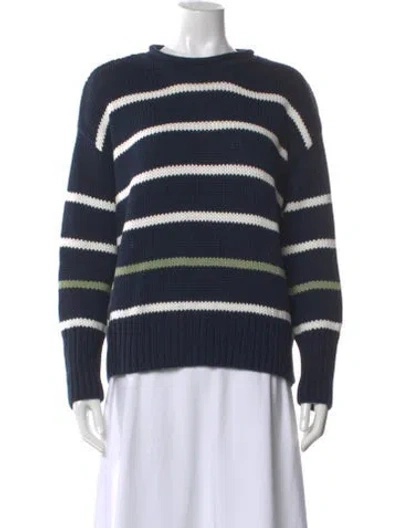 Pre-owned La Ligne Striped Crew Neck Sweater In Blue