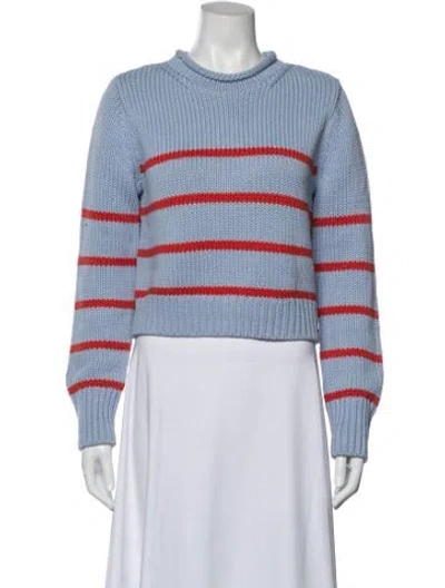 Pre-owned La Ligne Striped Crew Neck Sweater In Blue