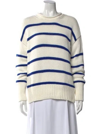 Pre-owned La Ligne Striped Crew Neck Sweater In Blue