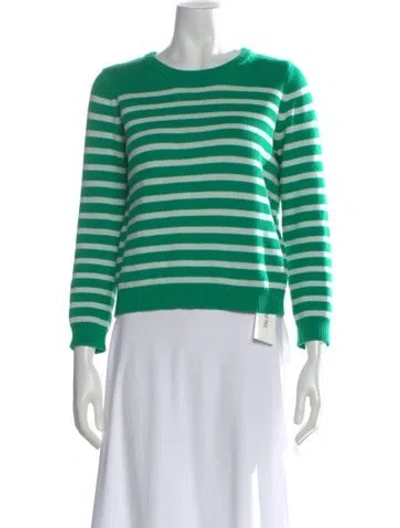 Pre-owned La Ligne Striped Crew Neck Sweater In Green