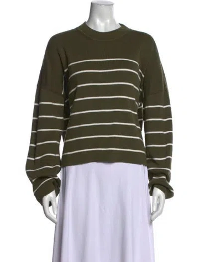 Pre-owned La Ligne Striped Crew Neck Sweater In Green