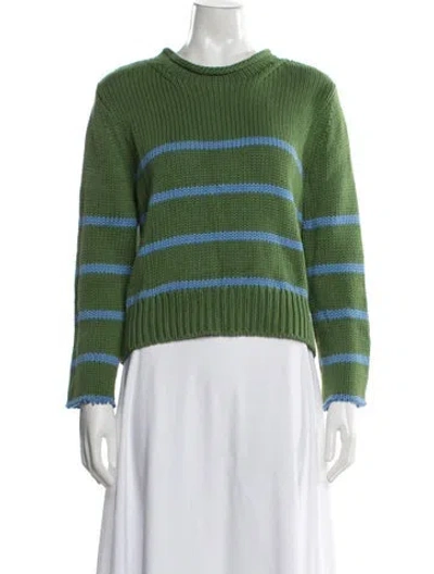 Pre-owned La Ligne Striped Crew Neck Sweater In Green