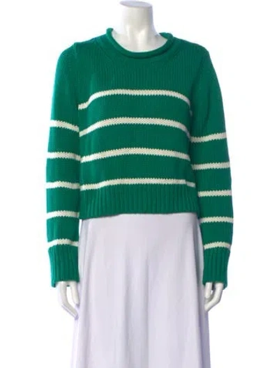 Pre-owned La Ligne Striped Crew Neck Sweater In Green