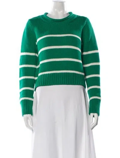 Pre-owned La Ligne Striped Crew Neck Sweater In Green