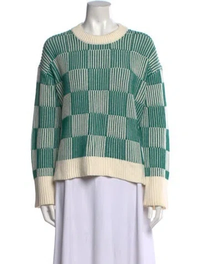 Pre-owned La Ligne Striped Crew Neck Sweater In Green