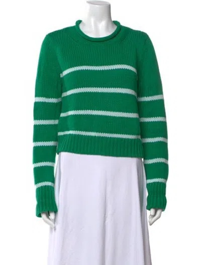 Pre-owned La Ligne Striped Crew Neck Sweater In Green
