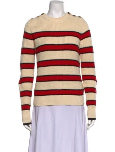 Pre-owned La Ligne Striped Crew Neck Sweater In Neutral