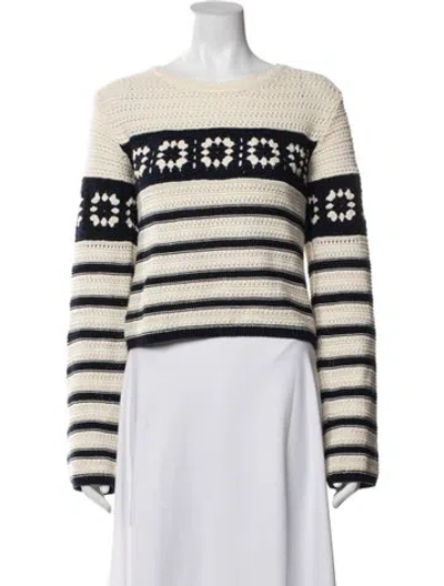Pre-owned La Ligne Striped Crew Neck Sweater In Neutral