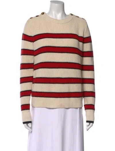 Pre-owned La Ligne Striped Crew Neck Sweater In Neutral