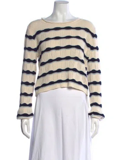 Pre-owned La Ligne Striped Crew Neck Sweater In Neutral