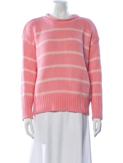 Pre-owned La Ligne Striped Crew Neck Sweater In Pink