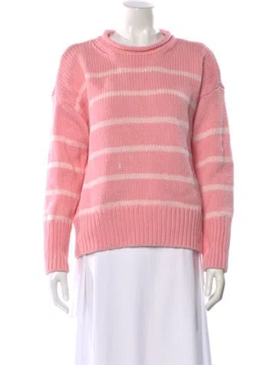 Pre-owned La Ligne Striped Crew Neck Sweater In Pink