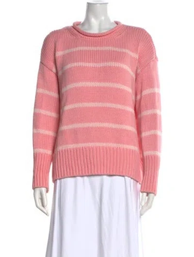Pre-owned La Ligne Striped Crew Neck Sweater In Pink