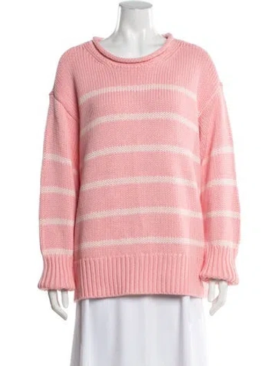 Pre-owned La Ligne Striped Crew Neck Sweater In Pink