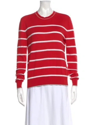 Pre-owned La Ligne Striped Crew Neck Sweater In Red