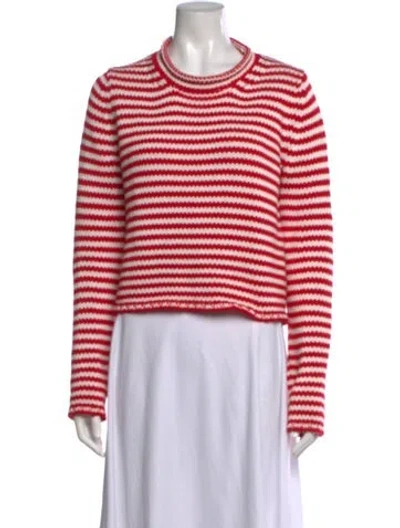 Pre-owned La Ligne Striped Crew Neck Sweater In Red