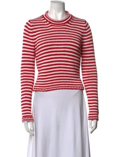 Pre-owned La Ligne Striped Crew Neck Sweater In Red