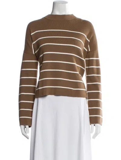 Pre-owned La Ligne Striped Crew Neck Sweater W/ Tags In Brown