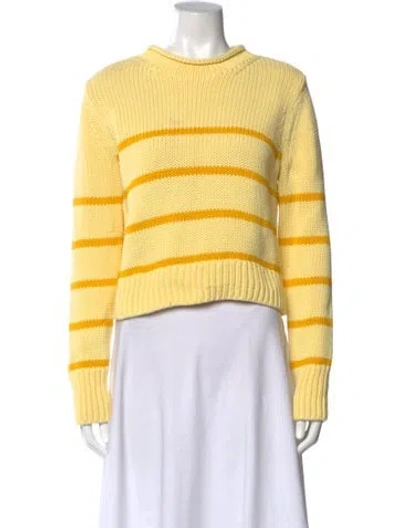 Pre-owned La Ligne Striped Crew Neck Sweater In Yellow