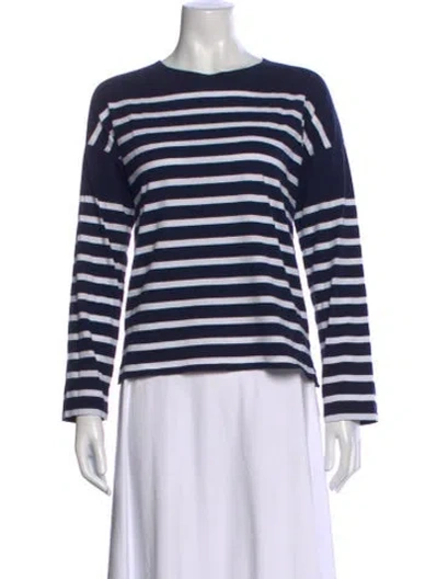 Pre-owned La Ligne Striped Crew Neck Top In Blue