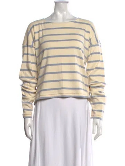 Pre-owned La Ligne Striped Crew Neck Top In Neutral