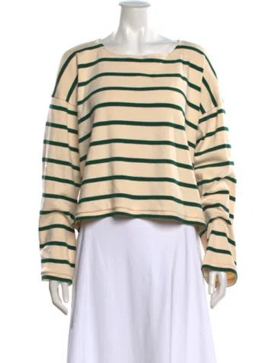 Pre-owned La Ligne Striped Crew Neck Top In Neutral