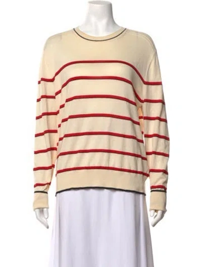 Pre-owned La Ligne Striped Crew Neck Top In Neutrals