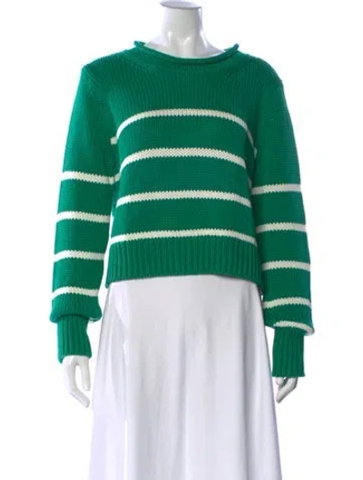 Pre-owned La Ligne Striped Crew Neck Top W/ Tags In Green