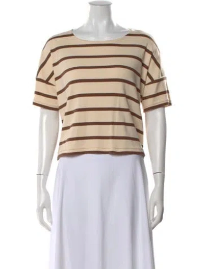 Pre-owned La Ligne Striped Crew Neck T-shirt
