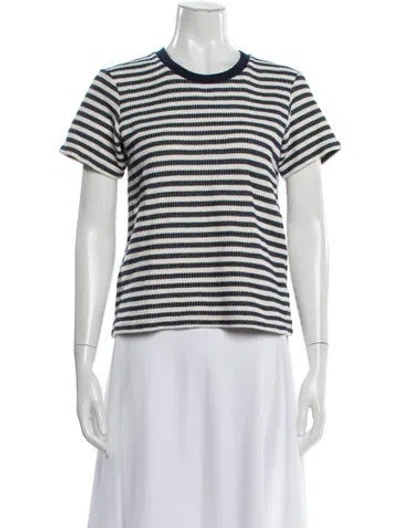 Pre-owned La Ligne Striped Crew Neck T-shirt In Black