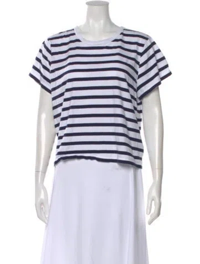Pre-owned La Ligne Striped Crew Neck T-shirt In Black