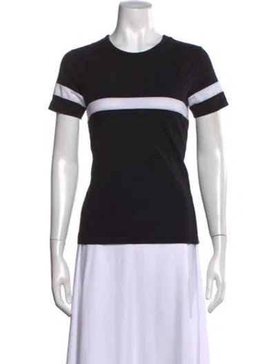 Pre-owned La Ligne Striped Crew Neck T-shirt In Black