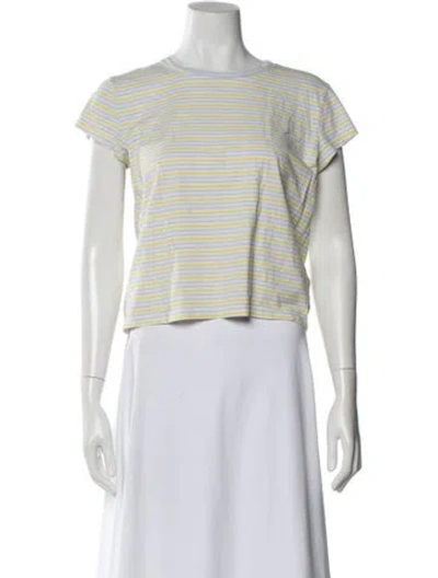 Pre-owned La Ligne Striped Crew Neck T-shirt In Blue