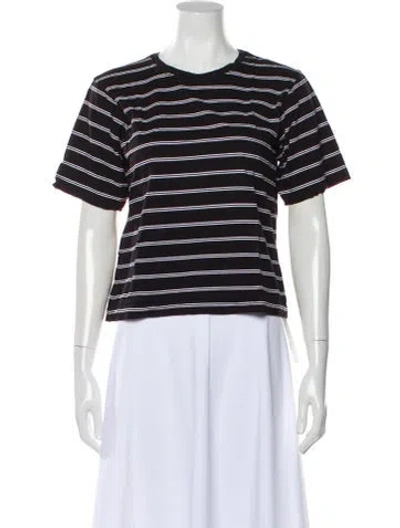 Pre-owned La Ligne Striped Crew Neck T-shirt In Blue