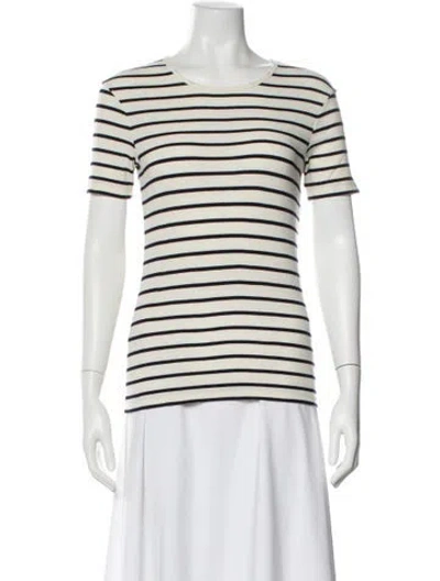 Pre-owned La Ligne Striped Crew Neck T-shirt In Neutral