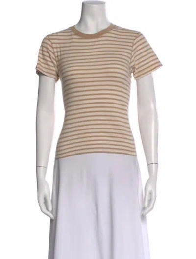 Pre-owned La Ligne Striped Crew Neck T-shirt In Neutral