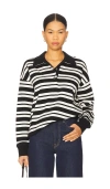 La Ligne Striped Howard Polo In Black