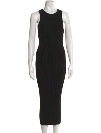 Pre-owned La Ligne Striped Long Dress In Black