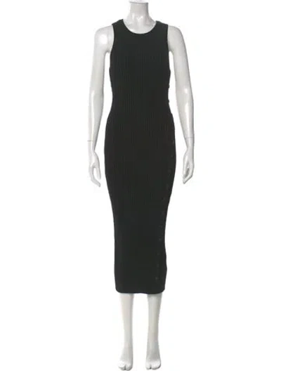 Pre-owned La Ligne Striped Long Dress In Black