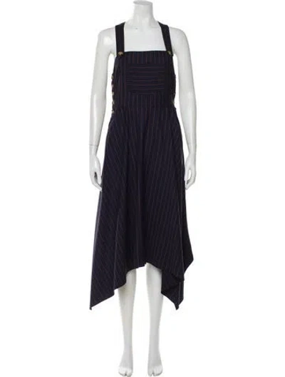 Pre-owned La Ligne Striped Long Dress In Blue
