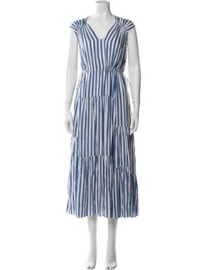 Pre-owned La Ligne Striped Long Dress In Blue