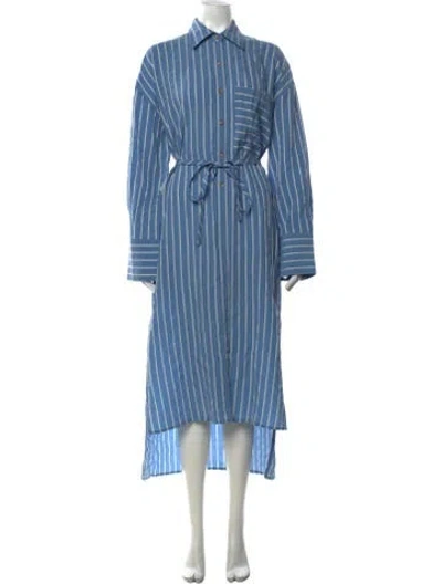 Pre-owned La Ligne Striped Long Dress In Blue