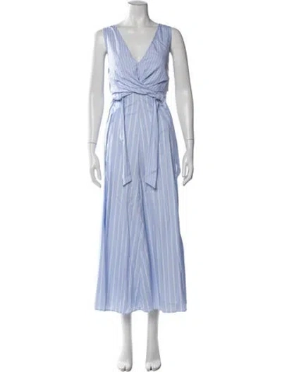 Pre-owned La Ligne Striped Long Dress W/ Tags In Blue
