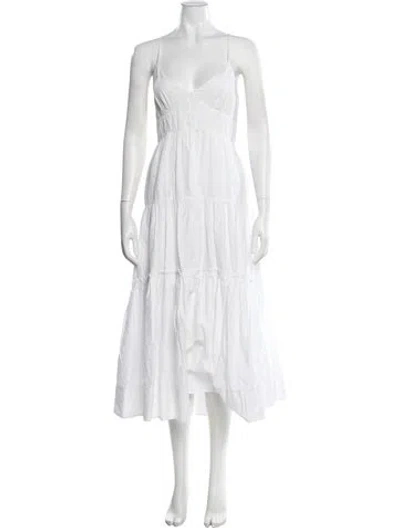 Pre-owned La Ligne Striped Long Dress In White