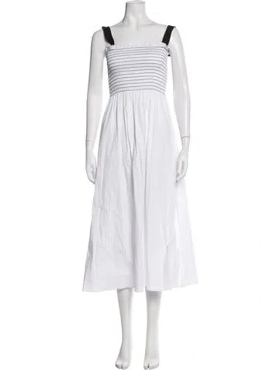 Pre-owned La Ligne Striped Long Dress In White