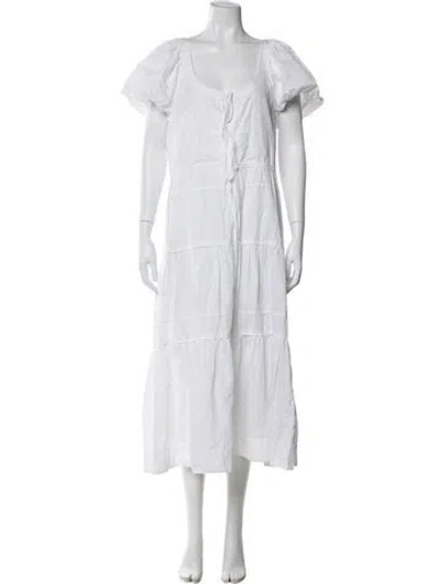 Pre-owned La Ligne Striped Long Dress In White
