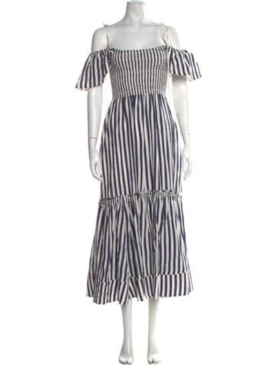 Pre-owned La Ligne Striped Midi Length Dress
