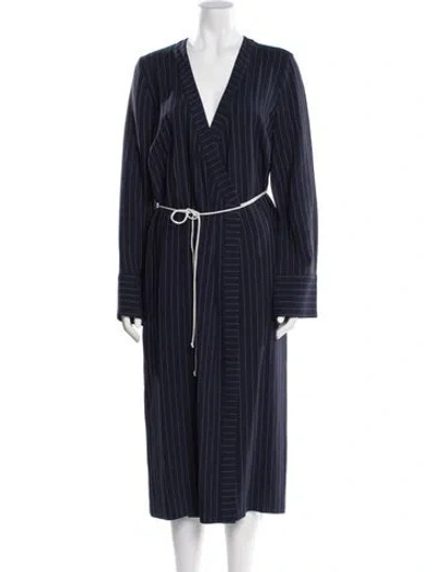 Pre-owned La Ligne Striped Midi Length Dress In Blue