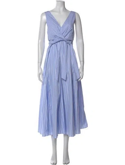 Pre-owned La Ligne Striped Midi Length Dress In Blue
